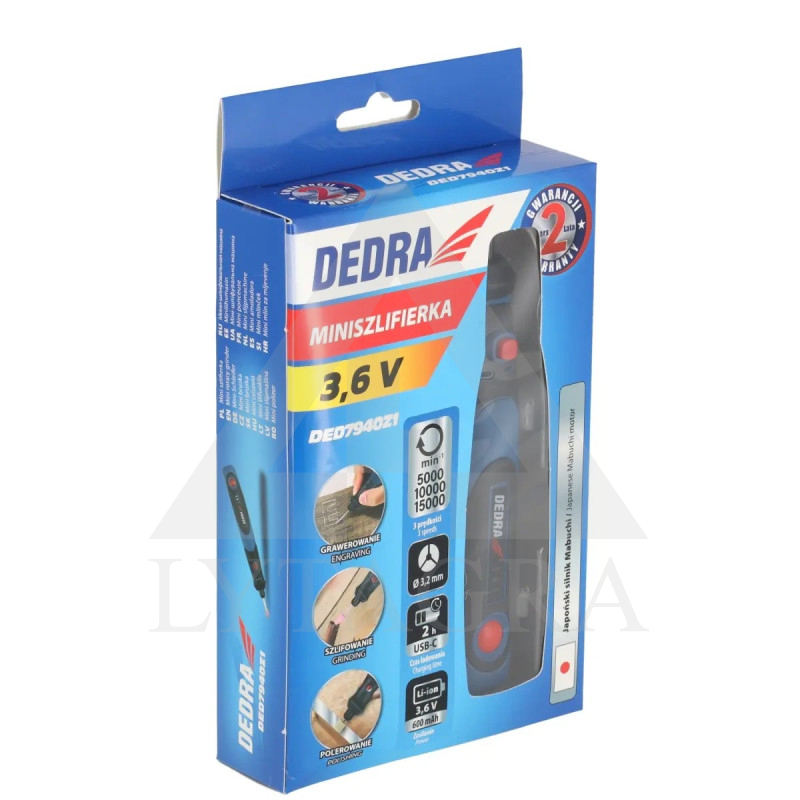 MINI ŠLIFUOKLIS 3,6V BELAIDIS USB Dedra DED7940Z1