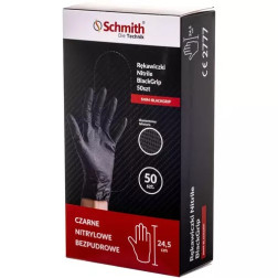 Pirštinė guminės 50VNT / SCHMITH SNIM-BLACKGRIP-M