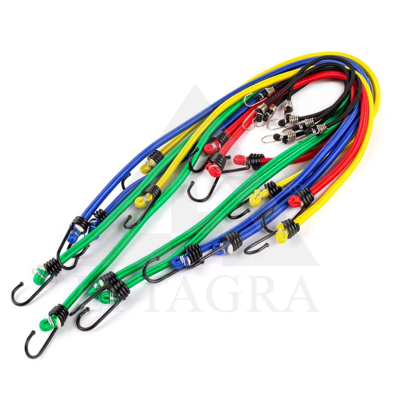 ELASTINGŲ VIRVIŲ RINKINYS 12VNT 90CM BSTRAP-11
