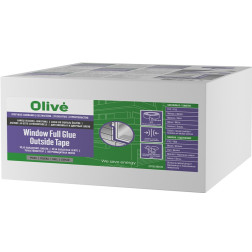 Olive Window Full Glue Outside Tape išorinė langų sandarinimo juosta su pilnu klijų sluoksniu DIY pilka 70 mm 25 m