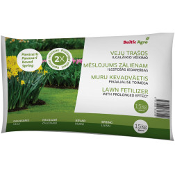 Ilgalaikio veikimo pavasarinės vejų trąšos Baltic Agro 15 kg.