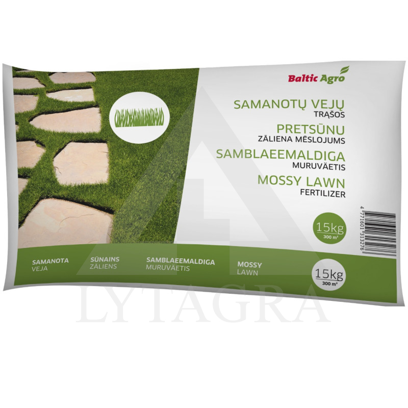 Samanotų vejų trąšos Baltic Agro 15 kg.