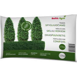 Trąšos spygliuočiams ir visžaliams augalams Baltic Agro 15 kg.