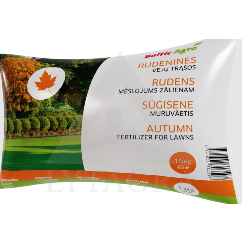 Rudeninės trąšos vejoms Baltic Agro 15 kg.