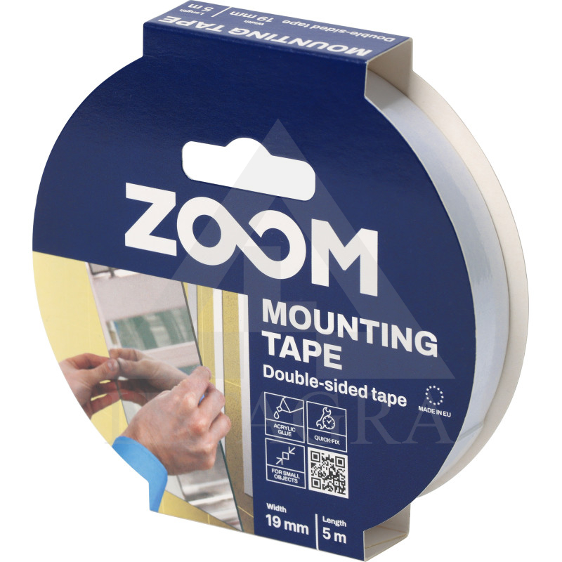 Dvipusė juostelė montavimui, 19mm x 5m, ZOOM