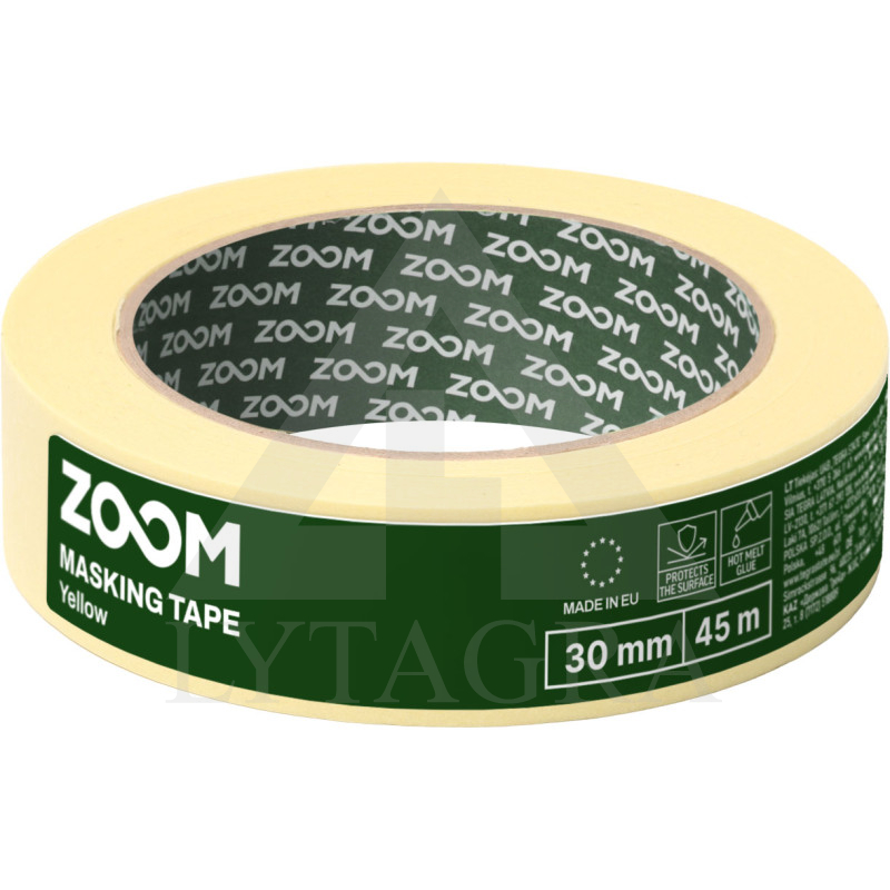 Dažymo juostelė, geltona 30 mm x 45 m. ZOOM