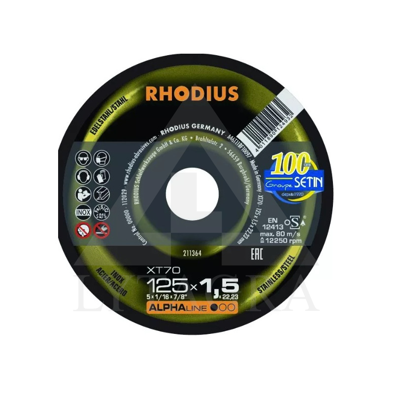 Metalo pjovimo diskas XT70 125x1,5x22 mm. X-LOCK