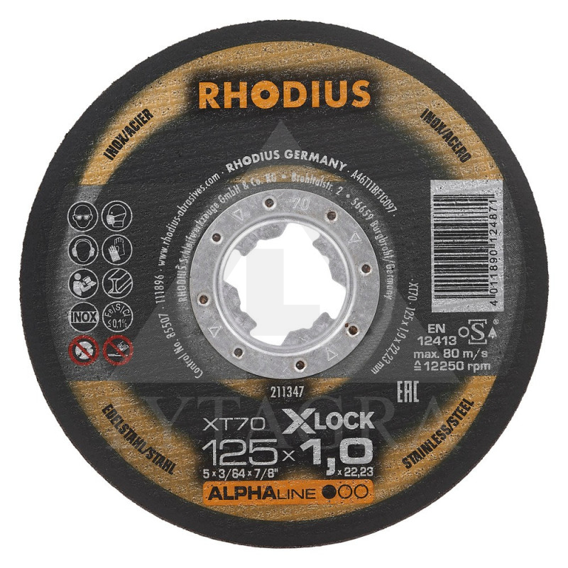 Metalo pjovimo diskas XT70 125x1,5x22 mm. X-LOCK