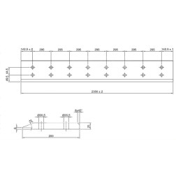 Peilis JCB 123/04144 2350x200x20 BORON