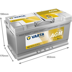 AGM Akumuliartorius Varta A5 12V / 95Ah / 850A / R+