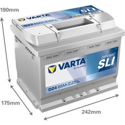 Akumuliatorius Varta D24 12V / 60Ah / 540A / R+