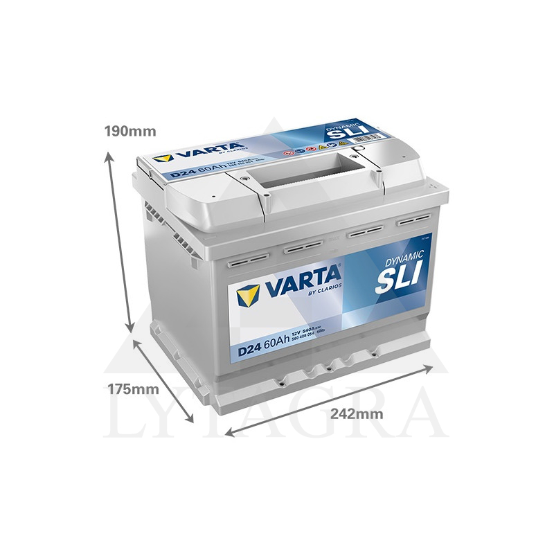 Akumuliatorius Varta D24 12V / 60Ah / 540A / R+