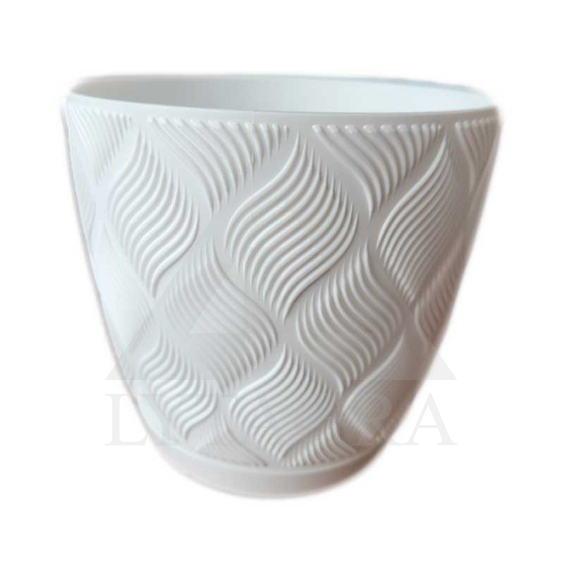 Vazonas su lėkšte FLOW PETIT ECO 15 cm