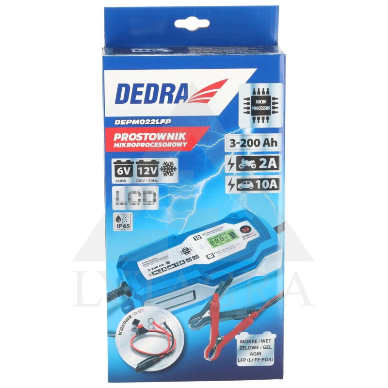 Mikroprocesorinis akumuliatoriaus įkroviklis 10A /Dedra DEPM022LFP