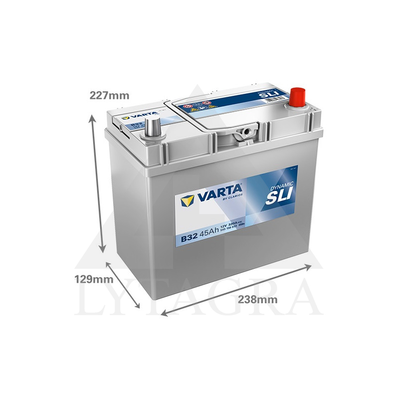 Akumuliatorius Varta B32 12V / 45Ah / 330A / R+