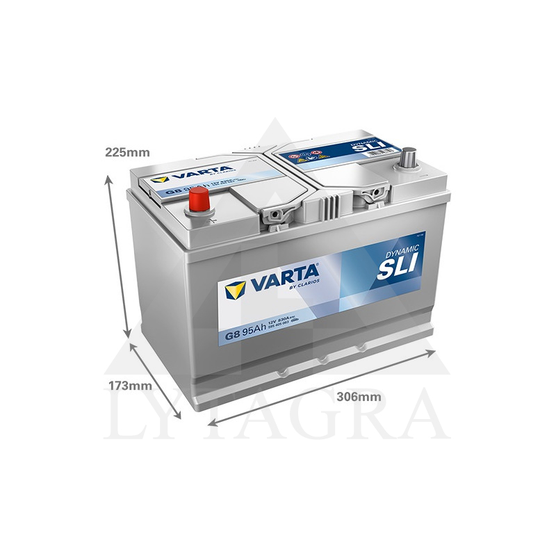 Akumuliatorius Varta G8 12V / 95Ah / 830A / L+