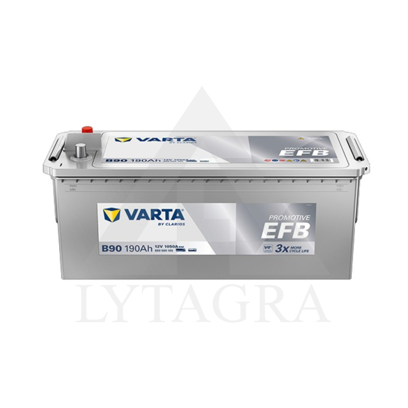 EFB Akumuliatorius Varta B90 / 12V / 190Ah / 1050A / L+