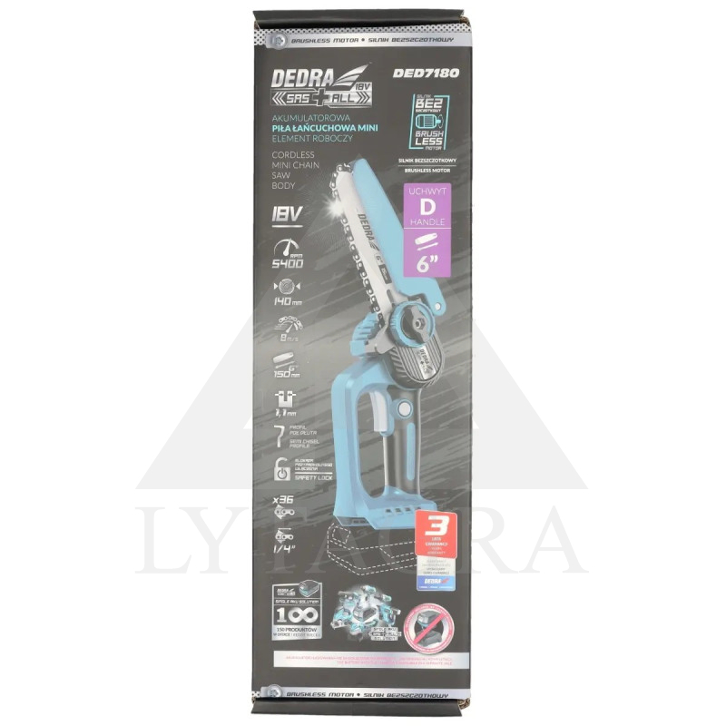 MINI GRANDININIS PJŪKLAS 6'' RANKENA D 18V DED7180