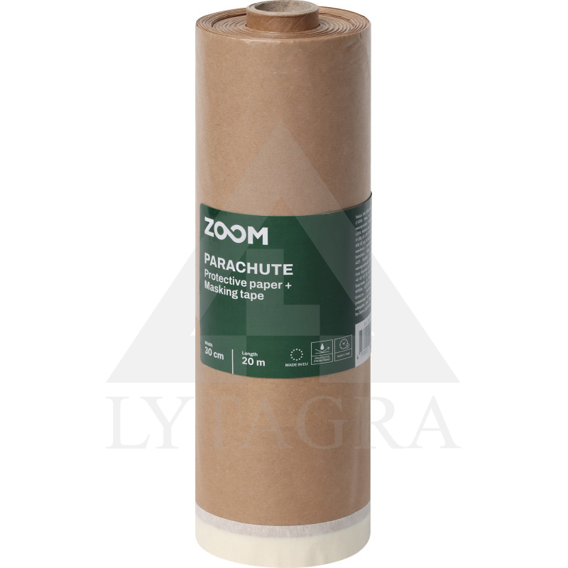 Apsauginis dažymo popierius su lipnia juostele, 30cm x 20m, ZOOM