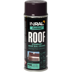 INRAL ROOF SPRAY, pilkai rudi RAL8019, dažai aerozoliniai stogo dangai