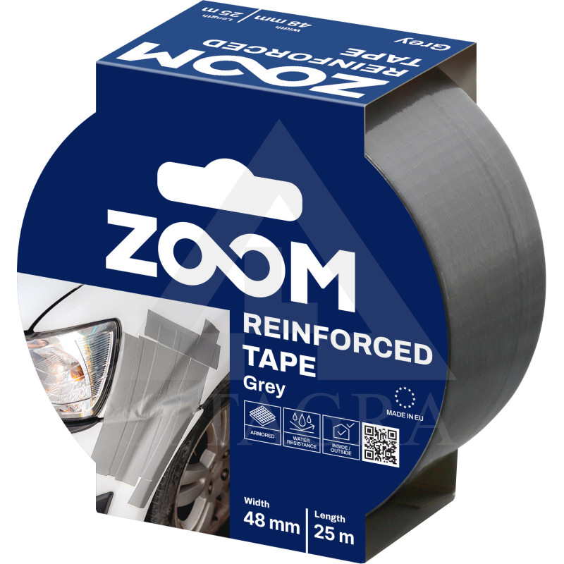 Juostelė, armuota, 48 mm x 25 m, pilka, ZOOM