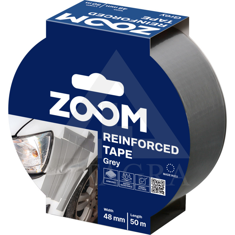 Juostelė, armuota, 48 mm x 50 m, pilka, ZOOM