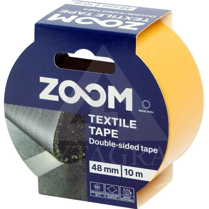 Dvipusė tekstilinė juost. 48mm x 10m, ZOOM