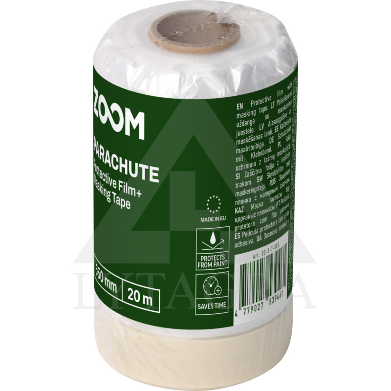 Polietileninė uždanga su dažymo juostele, 550 mm x 20 m, ZOOM