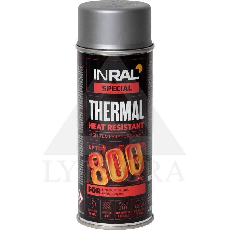 INRAL THERMAL, aliumin. RAL9006, dažai aerozoliniai atsparūs karščiui
