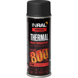 INRAL THERMAL, juodi RAL9011, dažai aerozoliniai atsparūs karščiui