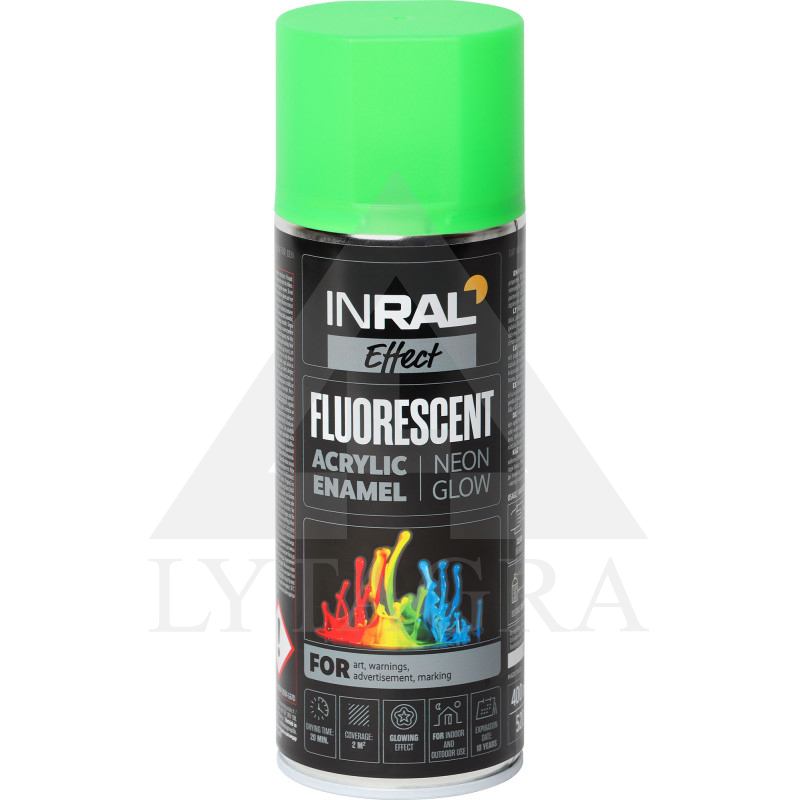 Aerozoliniai dažai INRAL FLUORESCENT žalia 400 ml.