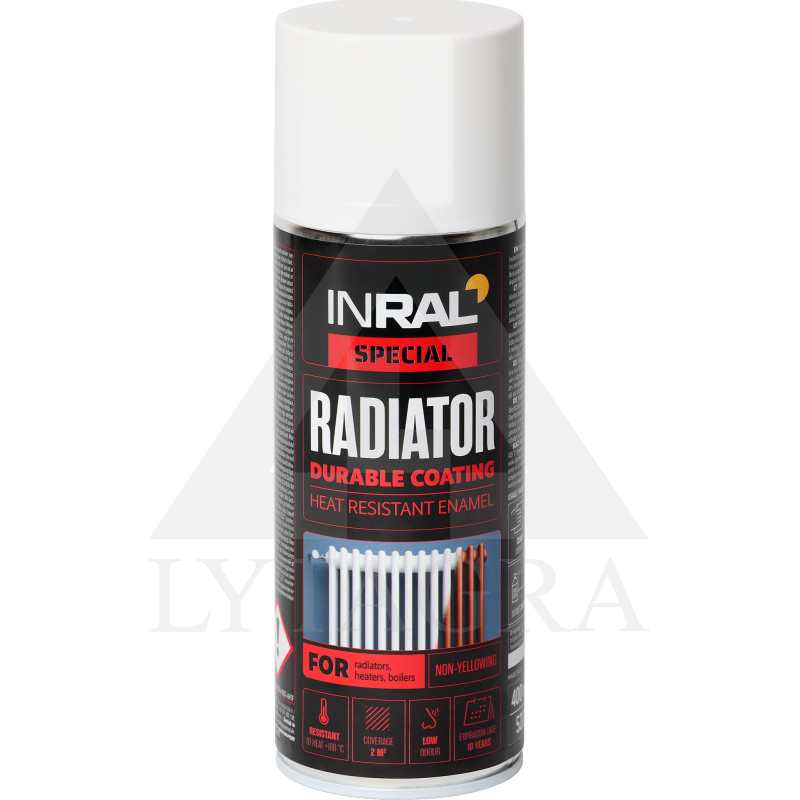 Aerozoliniai dažai radiatoriams INRAL RADIATOR balta 400 ml.