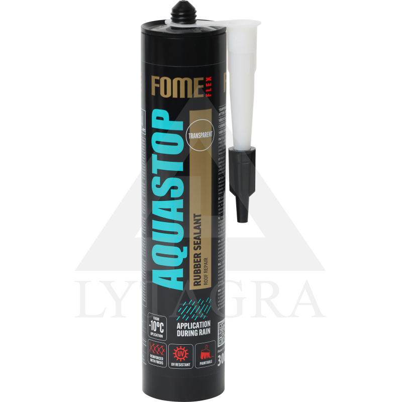 Hermetikas kaučiuk. su plauš. skaidrus, Aquastop Fome Flex