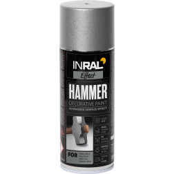Aerozoliniai dažai, DECOR HAMMER, sidabras, INRAL