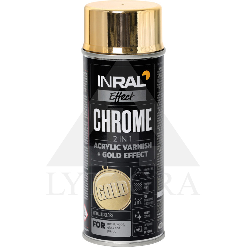 INRAL CHROME, auksinis, lakas aerozoliniai Akrilinis