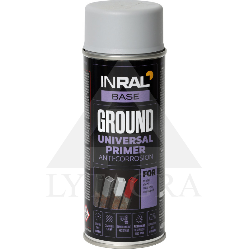 Gruntas aerozolinis antikorozinis  INRAL GROUND pilkas RAL7040 400 ml