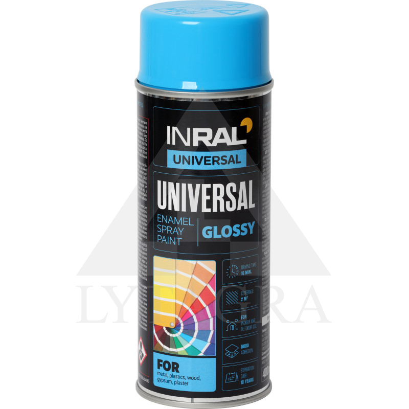 Aerozoliniai dažai INRAL UNIVERSAL šviesiai mėlyni RAL5012 (30)