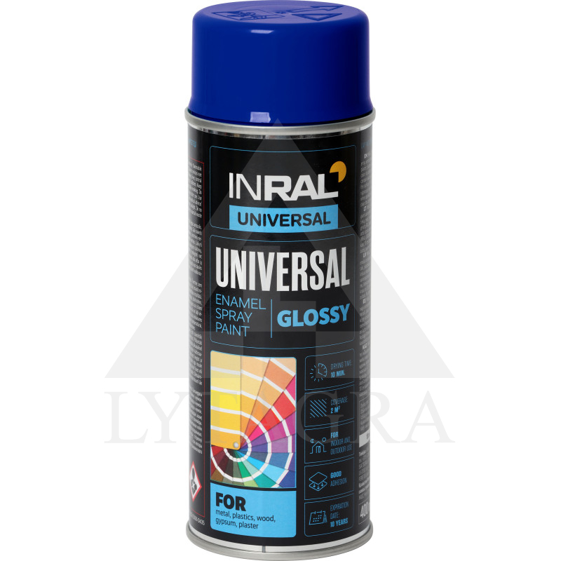 Aerozoliniai dažai INRAL UNIVERSAL tamsiai mėlyni RAL5002 400 ml. (32)