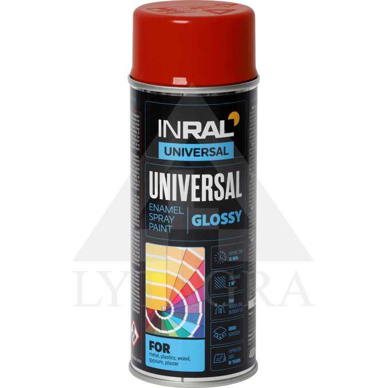 Aerozoliniai dažai INRAL UNIVERSAL raudoni RAL3002 400 ml. (24)