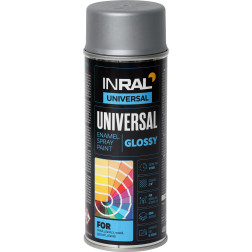 Aerozoliniai dažai INRAL UNIVERSAL sidabrinis chromas RAL9006 400 ml. (21)