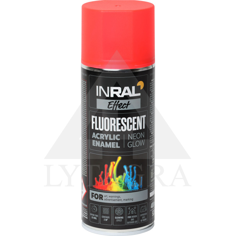 Aerozoliniai dažai INRAL FLUORESCEN, raudona matiniai 400 ml. 2675001