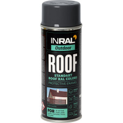 INRAL ROOF SPRAY, pilki RAL7016, dažai aerozoliniai stogo dangai