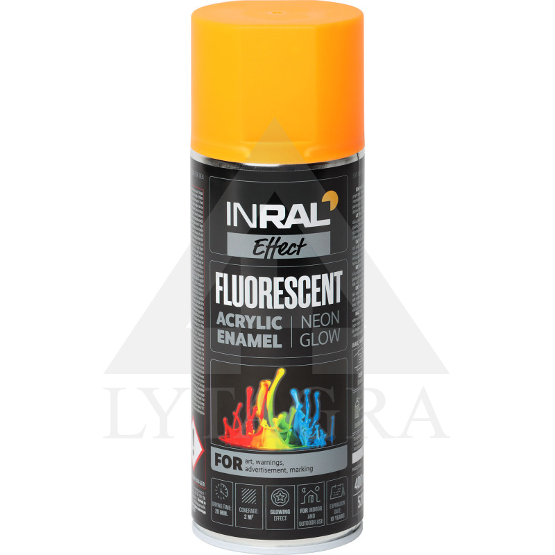Aerozoliniai dažai INRAL FLUORESCENT oranžiniai 400 ml.