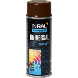 Aerozoliniai universalūs dažai INRAL UNIVERSAL ruda RAL8016 400 ml.