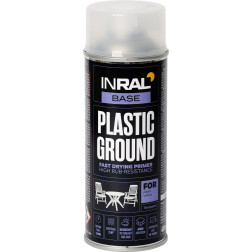 Aerozolinis gruntas plastikui INRAL PLASTIC GROUND skaidrus 400 ml.