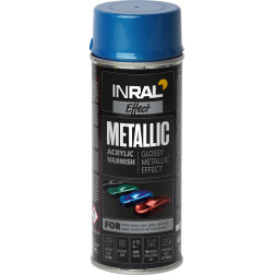 Aerozolinis akrilinis lakas INRAL METALLIC mėlyna 400 ml.
