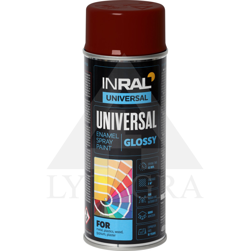 Aerozoliniai universalūs dažai INRAL UNIVERSAL vyšnia RAL3004
