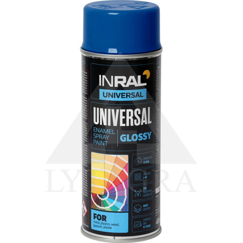Aerozoliniai universalūs dažai INRAL UNIVERSAL mėlyna RAL5010 400 ml.