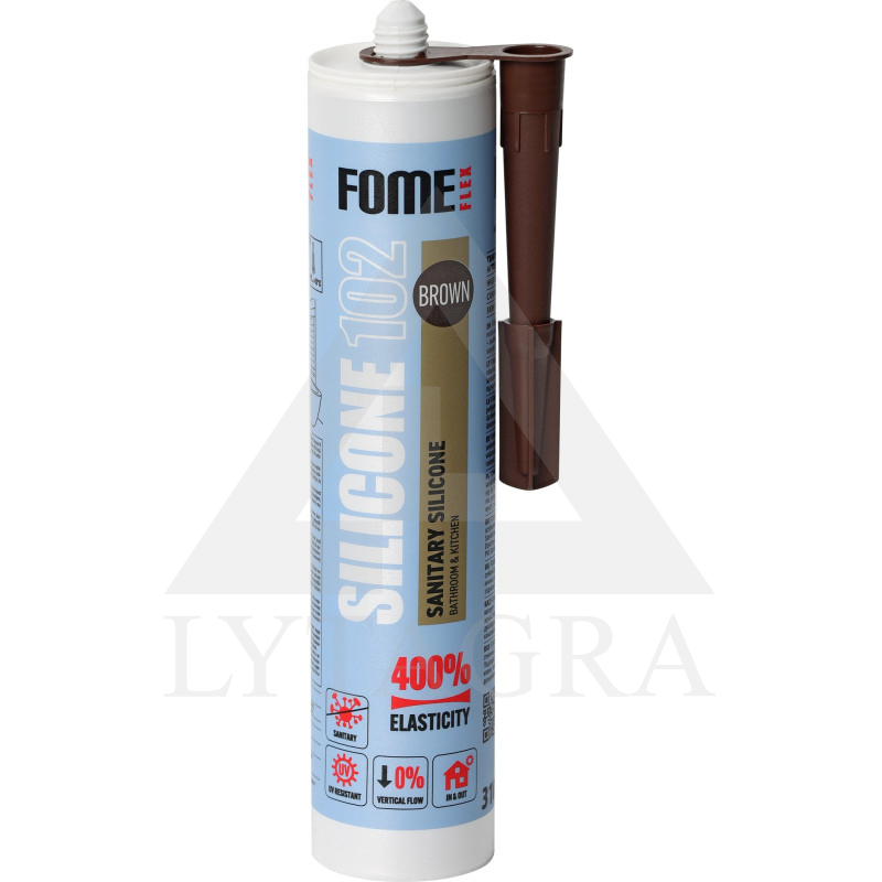 Silikoninis hermetikas, rudas, Fome Flex SANITARY SILICON 102