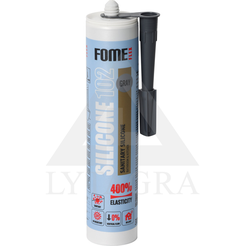 Silikoninis hermetikas, pilkas, Fome Flex SANITARY SILICON 102